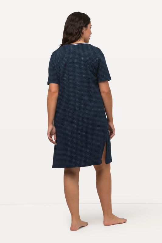 Lot de 2 chemises de nuit, décolleté rond/en V et manches courtes