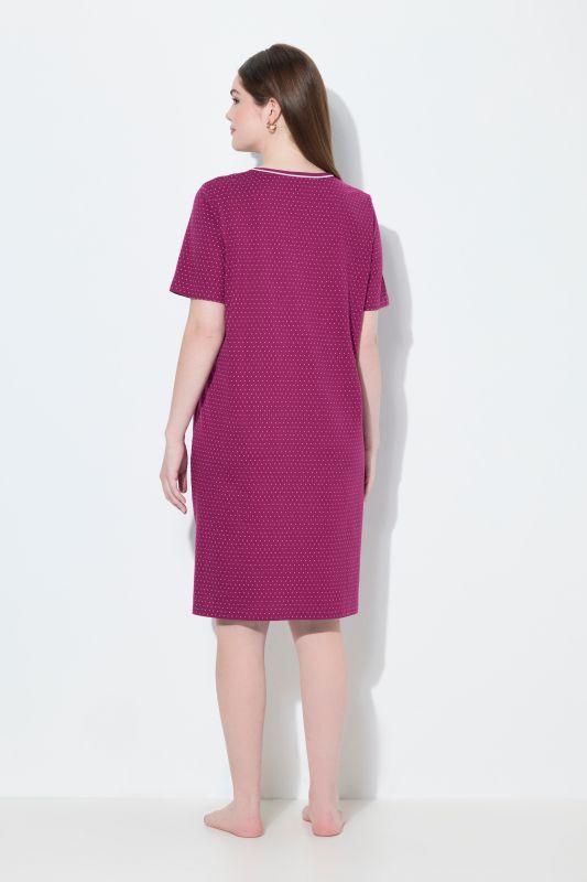 Lot de 2 chemises de nuit, décolleté rond/en V et manches courtes