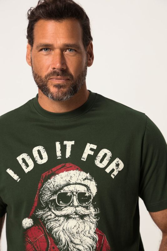 T-shirt  à manches courtes, col rond et imprimé de Noël