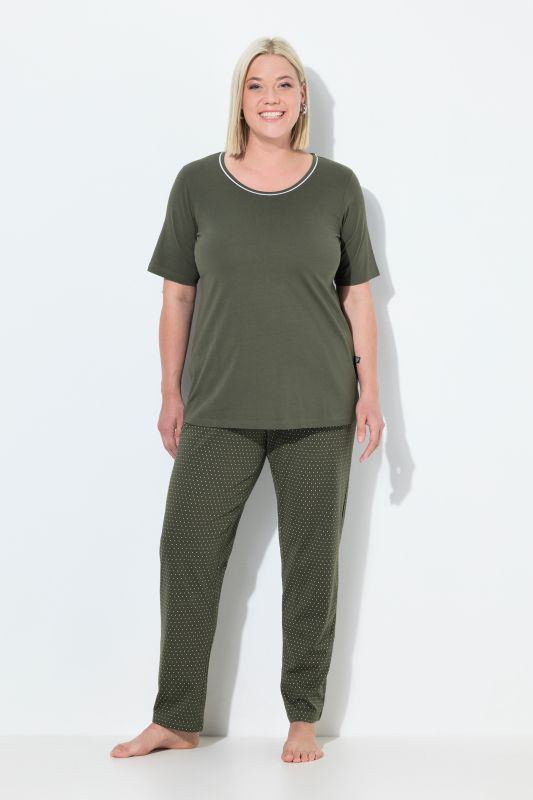 Pyjama deux pièces, pantalons à pois & T-shirt manches courtes