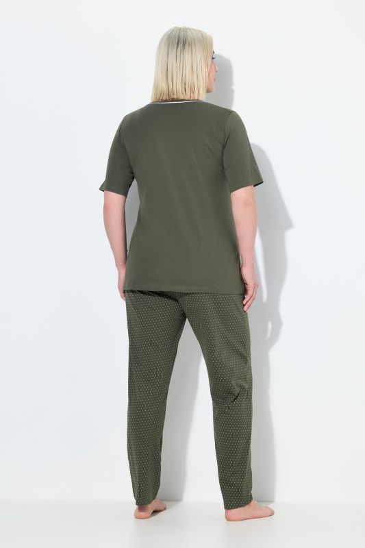 Pyjama deux pièces, pantalons à pois & T-shirt manches courtes