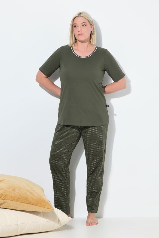 Pyjama deux pièces, pantalons à pois & T-shirt manches courtes