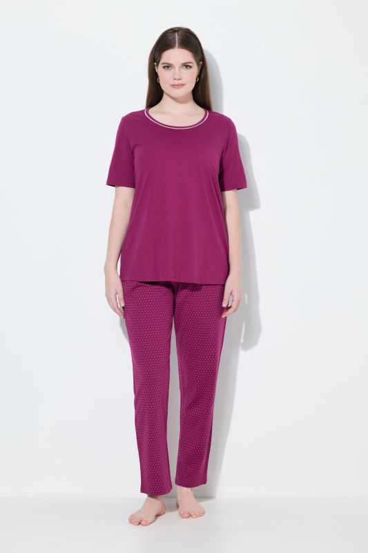 Pyjama deux pièces, pantalons à pois & T-shirt manches courtes