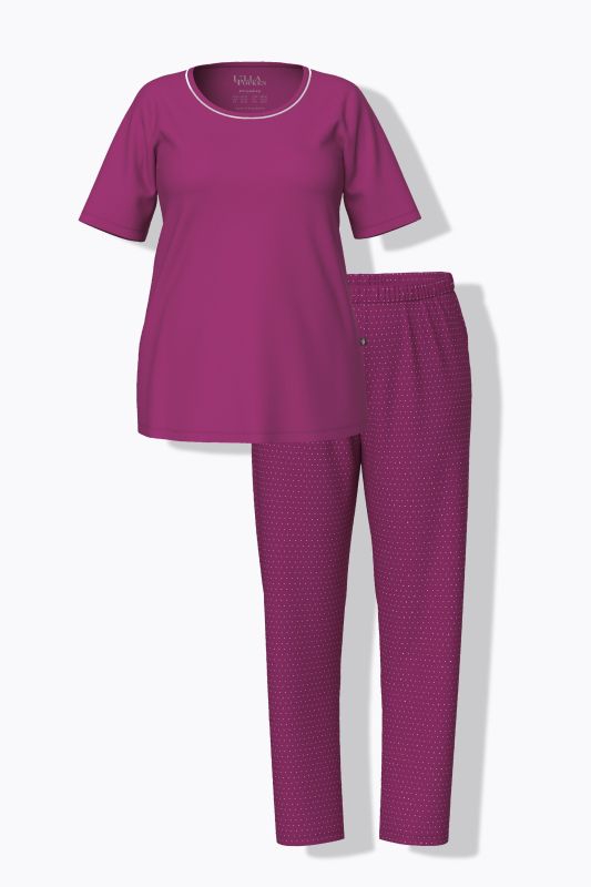 Pyjama deux pièces, pantalons à pois & T-shirt manches courtes