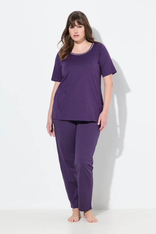 Pyjama deux pièces, pantalons à pois & T-shirt manches courtes
