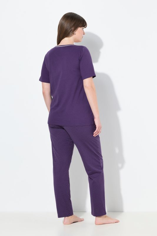 Pyjama deux pièces, pantalons à pois & T-shirt manches courtes