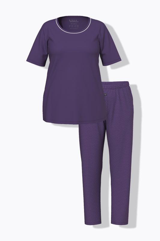 Pyjama deux pièces, pantalons à pois & T-shirt manches courtes