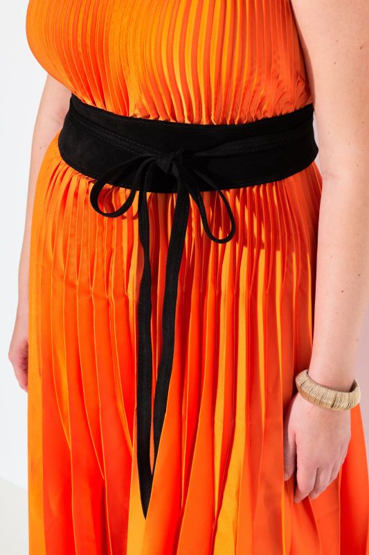 Ceinture à nouer en cuir suédé, taille unique