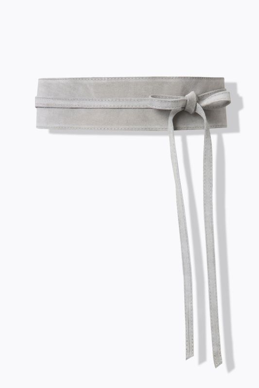 Ceinture à nouer en cuir suédé, taille unique