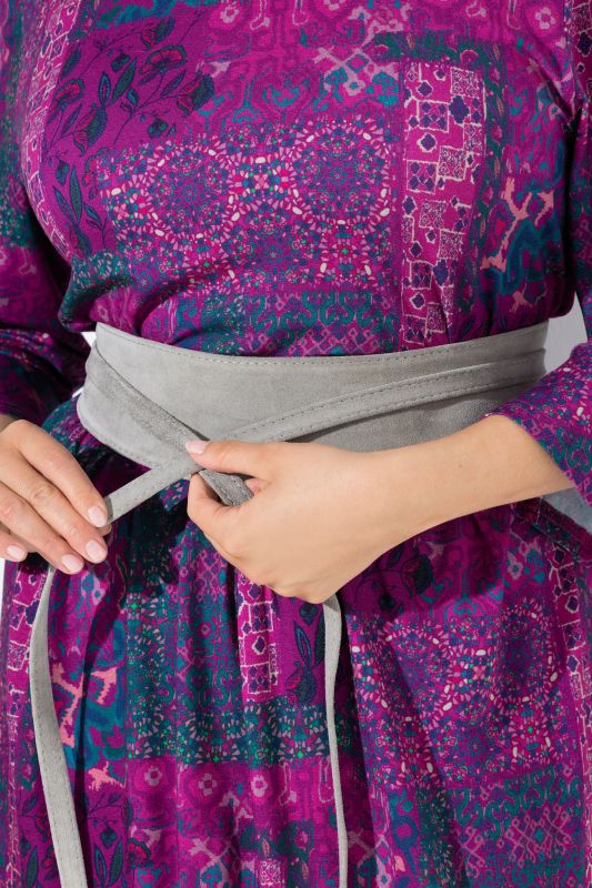 Ceinture à nouer en cuir suédé, taille unique