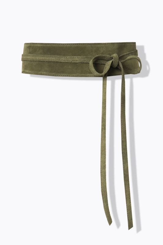 Ceinture à nouer en cuir suédé, taille unique