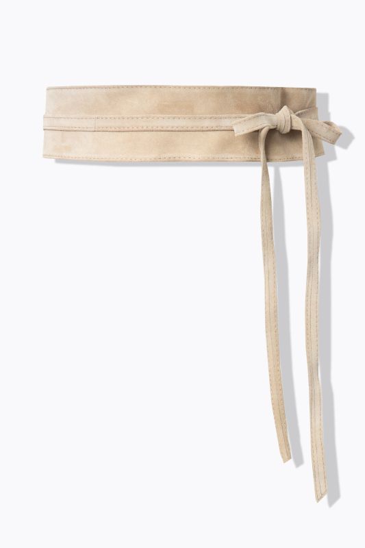 Ceinture à nouer en cuir suédé, taille unique