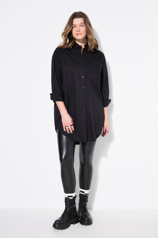 Chemisier oversized à patte de boutonnage et col de chemise
