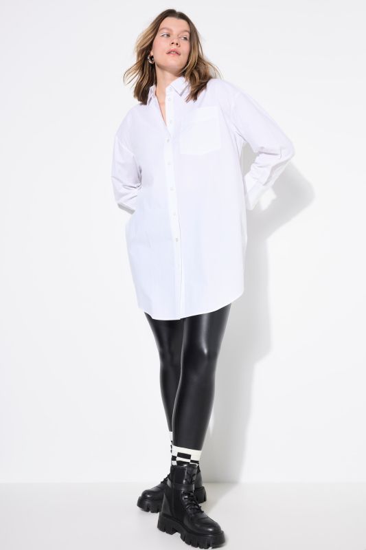 Chemisier oversized à patte de boutonnage et col de chemise