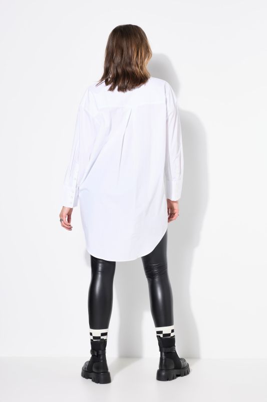 Chemisier oversized à patte de boutonnage et col de chemise