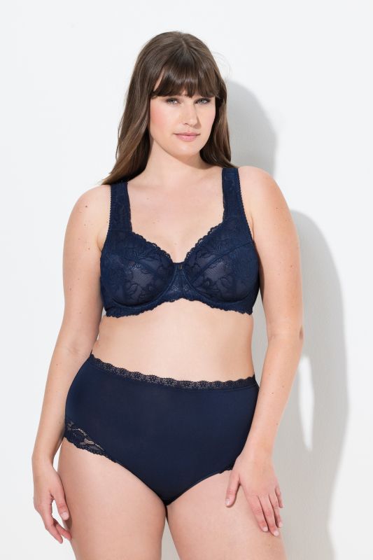 Soutien-gorge avec dentelle, armatures et bretelles larges - bonnets B-F