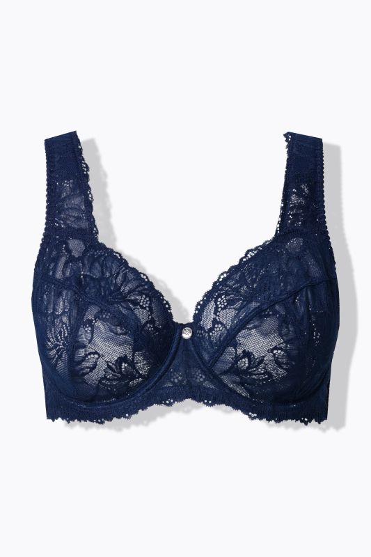Soutien-gorge avec dentelle, armatures et bretelles larges - bonnets B-F
