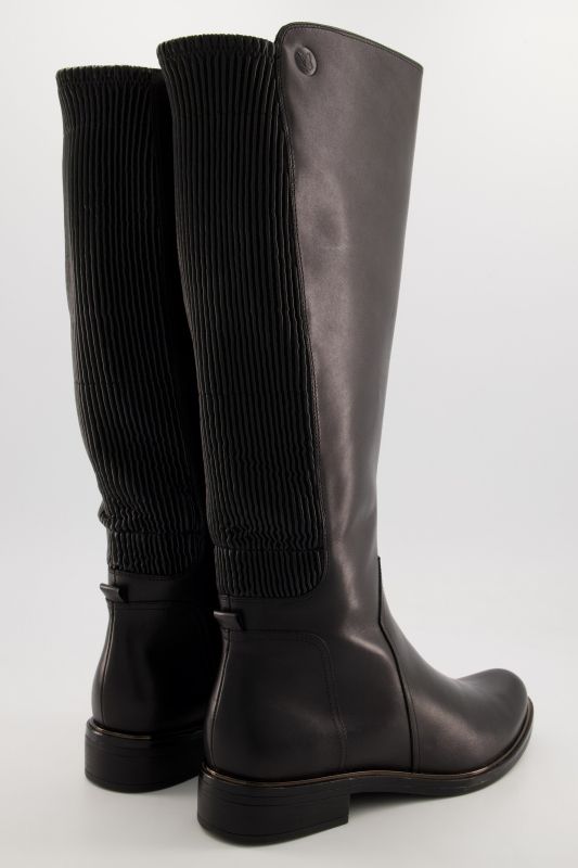 Bottes Caprice, cuir nappa et empiècement stretch, largeur G