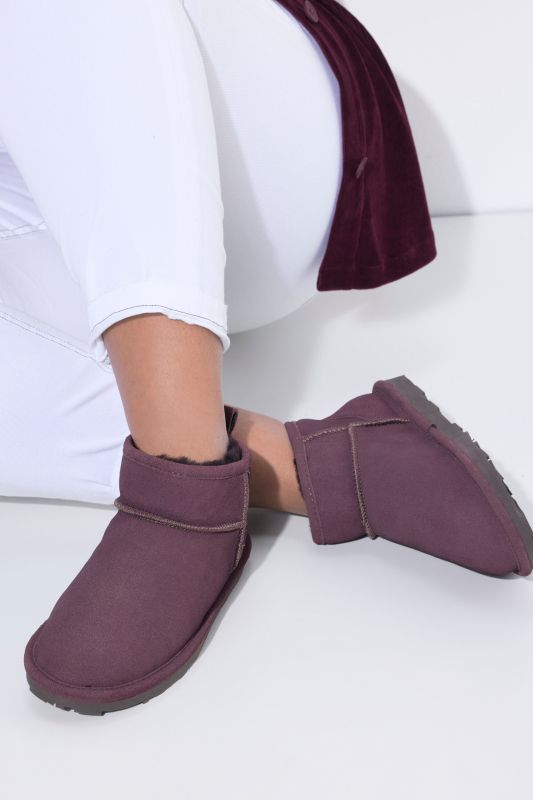 Boots en peau d'agneau Axelda, matière déperlante - largeur H