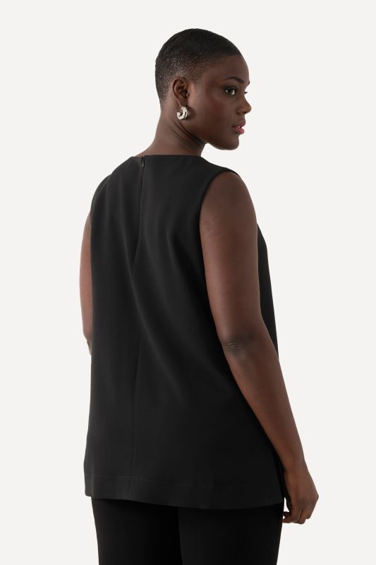 Haut sans manches en acétate, décolleté rond, coupe évasée