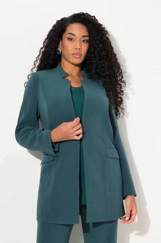 Blazer en acétate, col légèrement montant et fermeture à agrafe