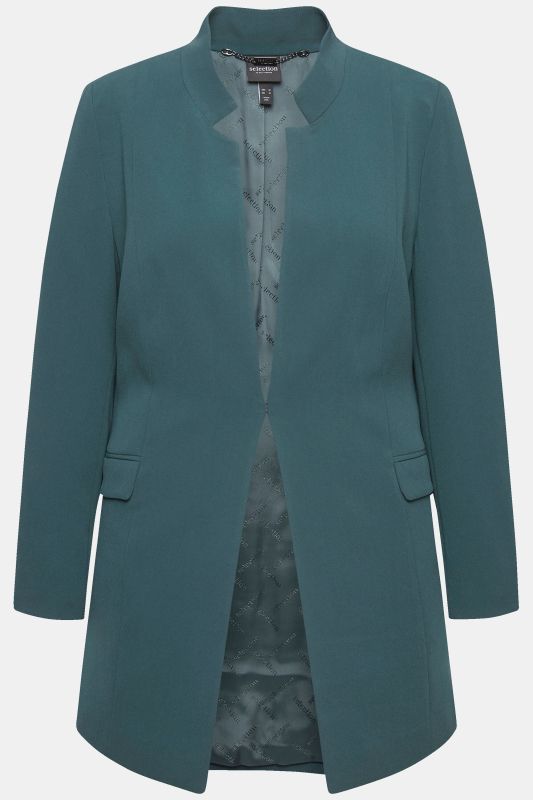 Blazer en acétate, col légèrement montant et fermeture à agrafe