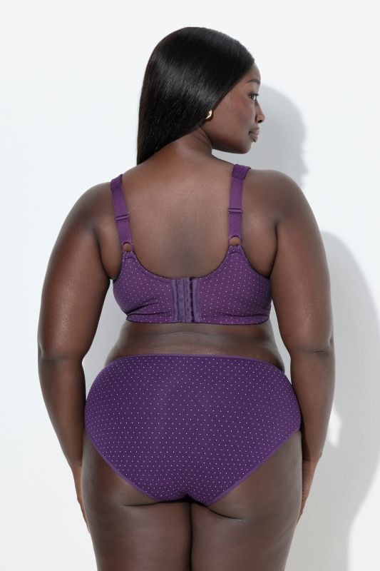 Soutien-gorge de maintien, sans armatures. Imprimé à pois. Bonnet C-F.