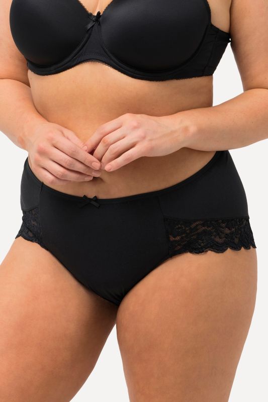 Culottes hautes avec dentelle, lot de 2