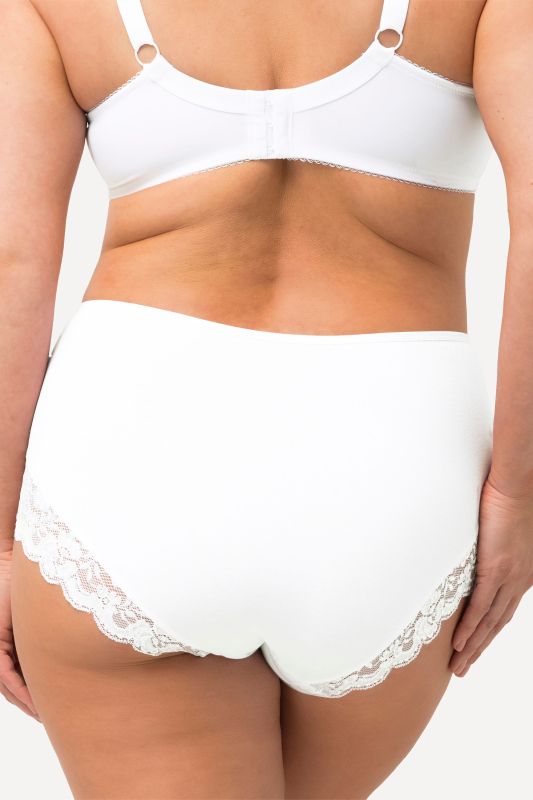 Culottes hautes avec dentelle, lot de 2