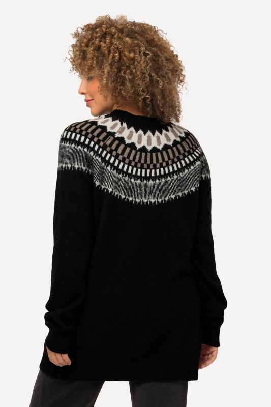 Pull norvégien à col rond et manches longues, tricot fin et doux
