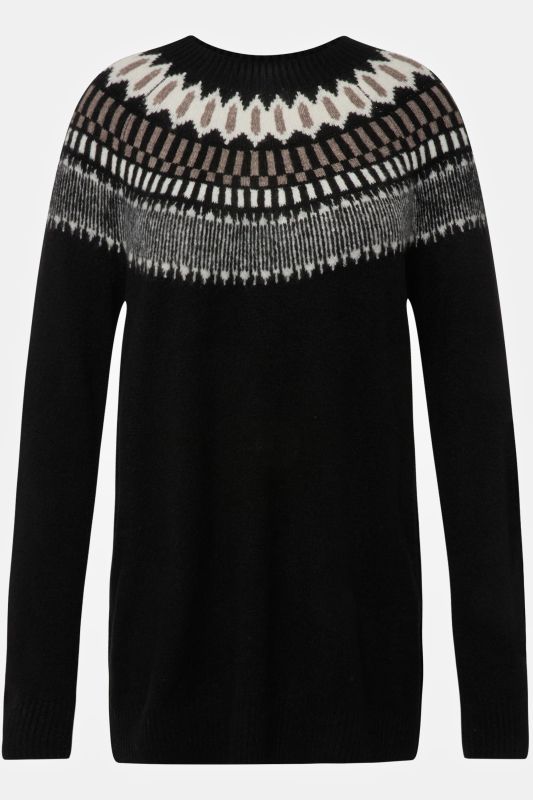 Pull norvégien à col rond et manches longues, tricot fin et doux