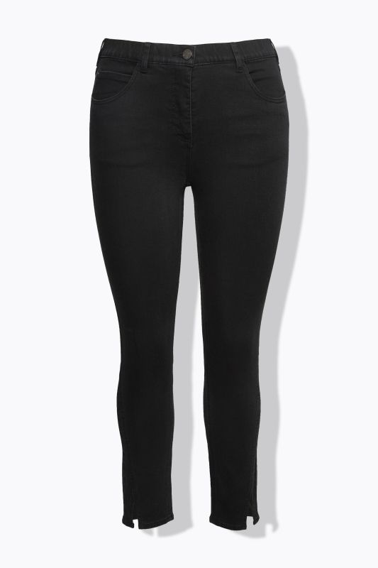 Jean Sarah, jambes slim, denim stretch, avec une fente aux bas de jambes