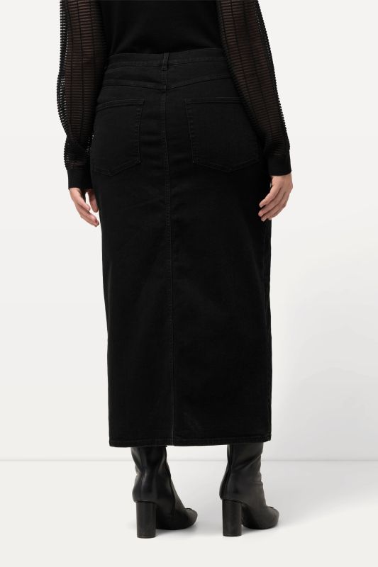 Jupe midi en jean avec fente et taille confortable