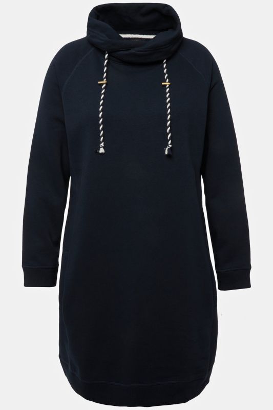 Robe en molleton avec poches, col montant et manches longues
