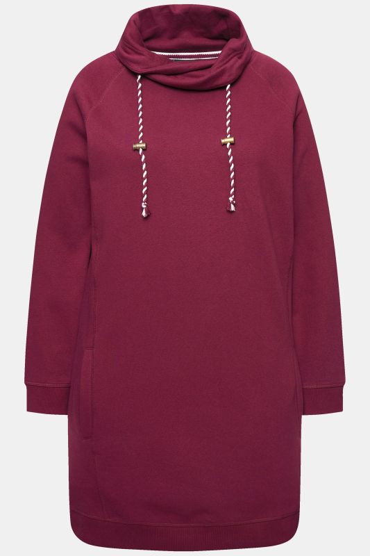 Robe en molleton avec poches, col montant et manches longues