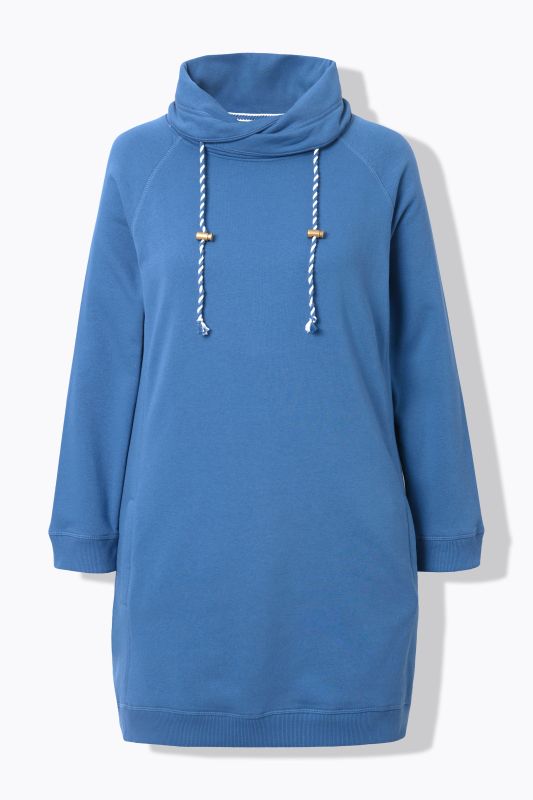 Robe en molleton avec poches, col montant et manches longues