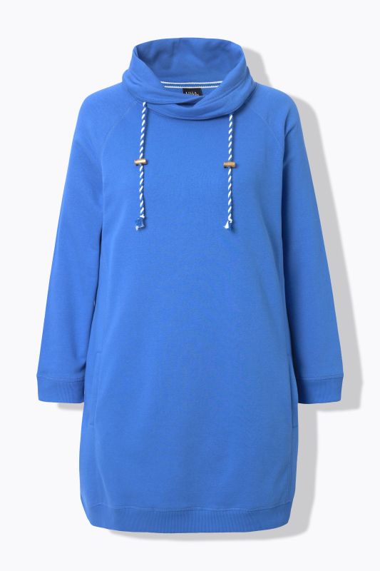 Robe en molleton avec poches, col montant et manches longues
