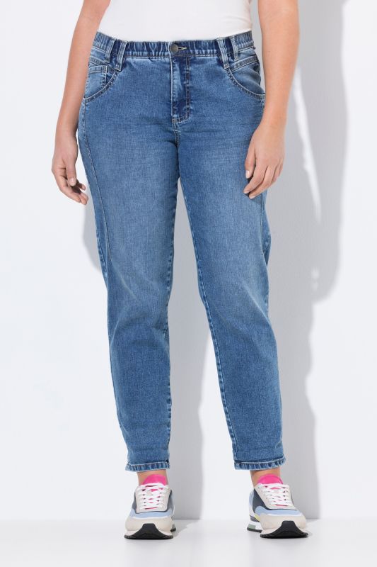 Jean boyfriend, 5 poches, en polyester recyclé