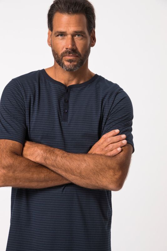 Chemise de nuit à rayures henley - jusqu'au 8 XL