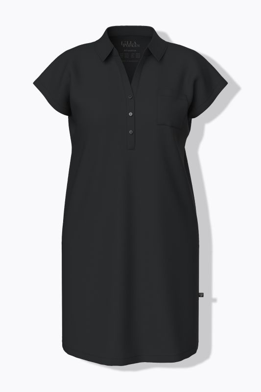 Chemise de nuit oversize, manches courtes et décolleté en V, col chemise