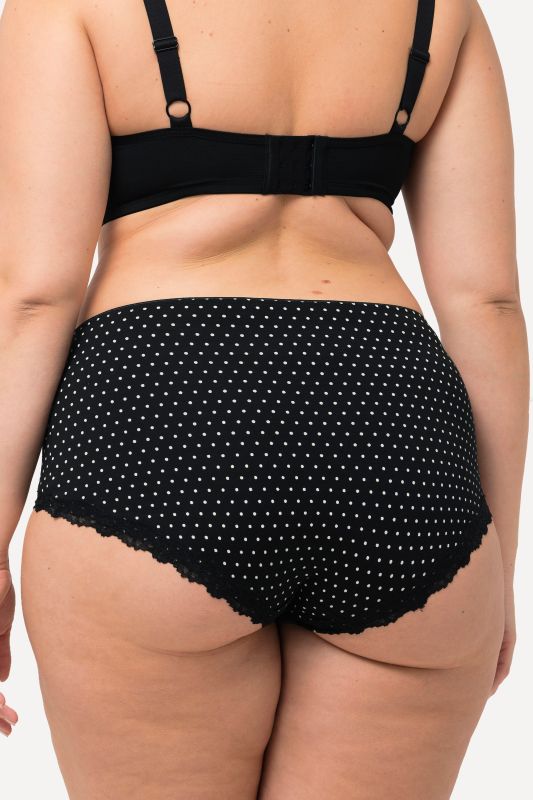 Lot de 3 culottes hipster, rayures/pois/uni
