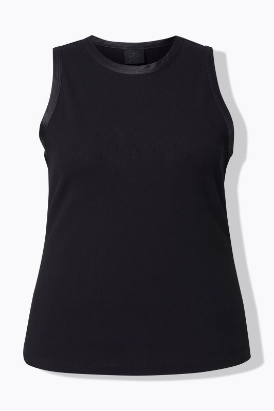 Haut sans manches, liserés en satin, décolleté rond et coupe Slim Fit