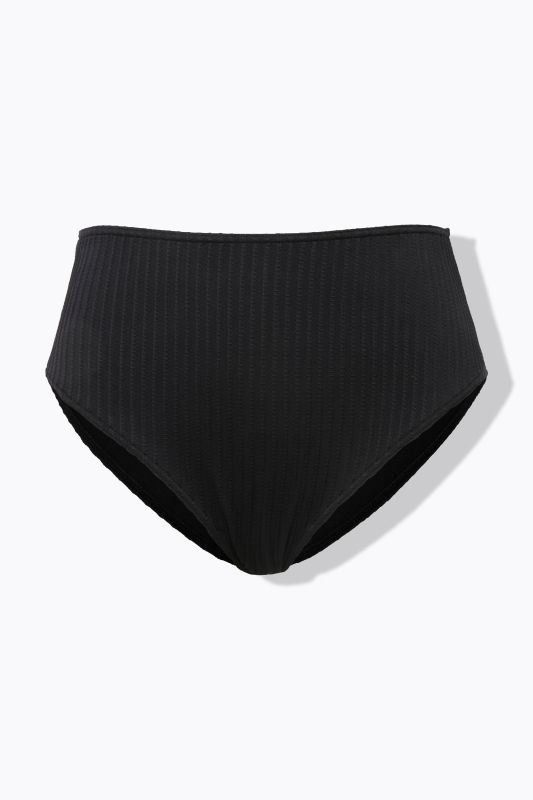 Culotte de bikini taille haute. Rayures texturées