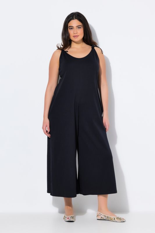 Combinaison en jersey de coton bio, jambe large et couture fantaisie