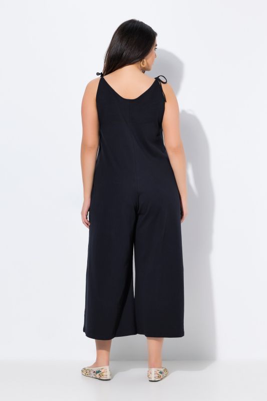 Combinaison en jersey de coton bio, jambe large et couture fantaisie