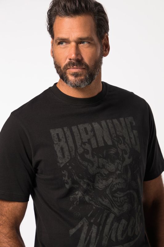 Pyjama court deux pièces : T-shirt à imprimé coupe ventre confort - jusqu'au 8XL.