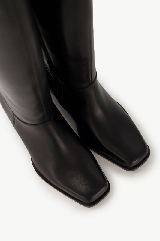 Bottes en cuir tige XXL, empiècement élastique - largeur H