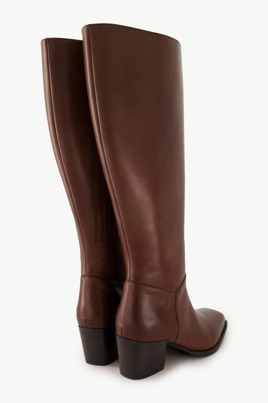 Bottes en cuir tige XXL, empiècement élastique - largeur H