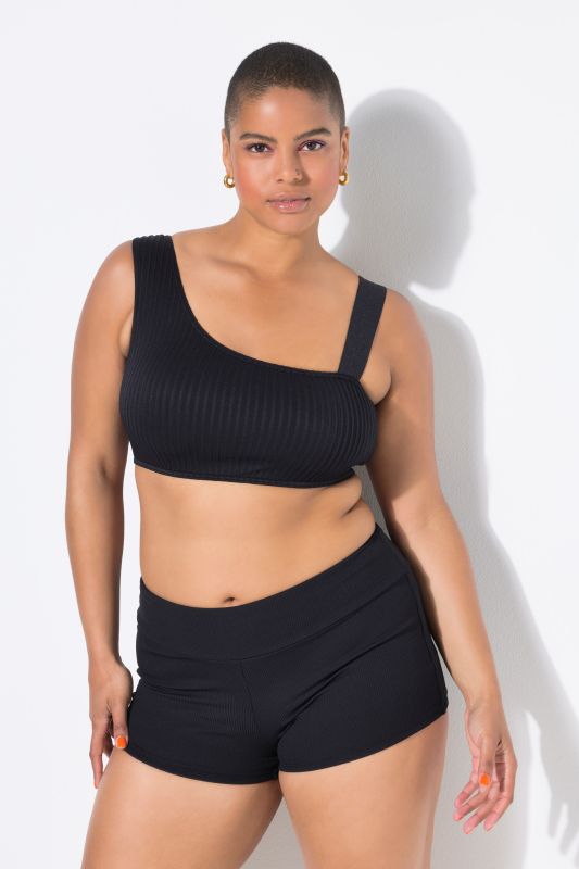 Short hipster de bain. Coupe Tight Fit. Taille haute élastique