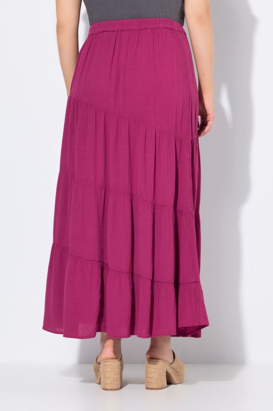Jupe maxi avec coutures en biais, taille élastique et coupe évasée